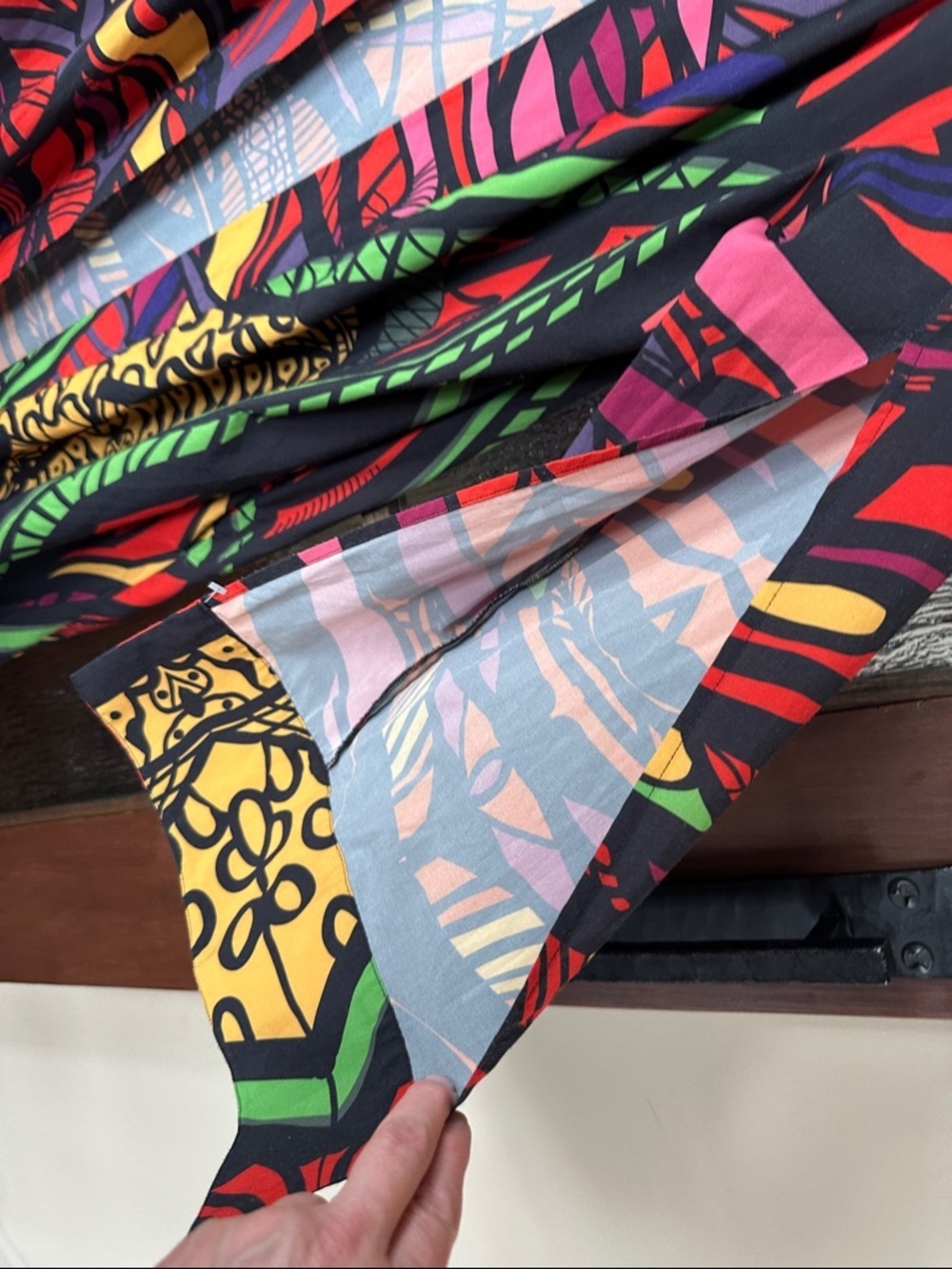 Kahindo Multi Print Kimono size L. Colorful Beach coverup - Picture 8 of 11